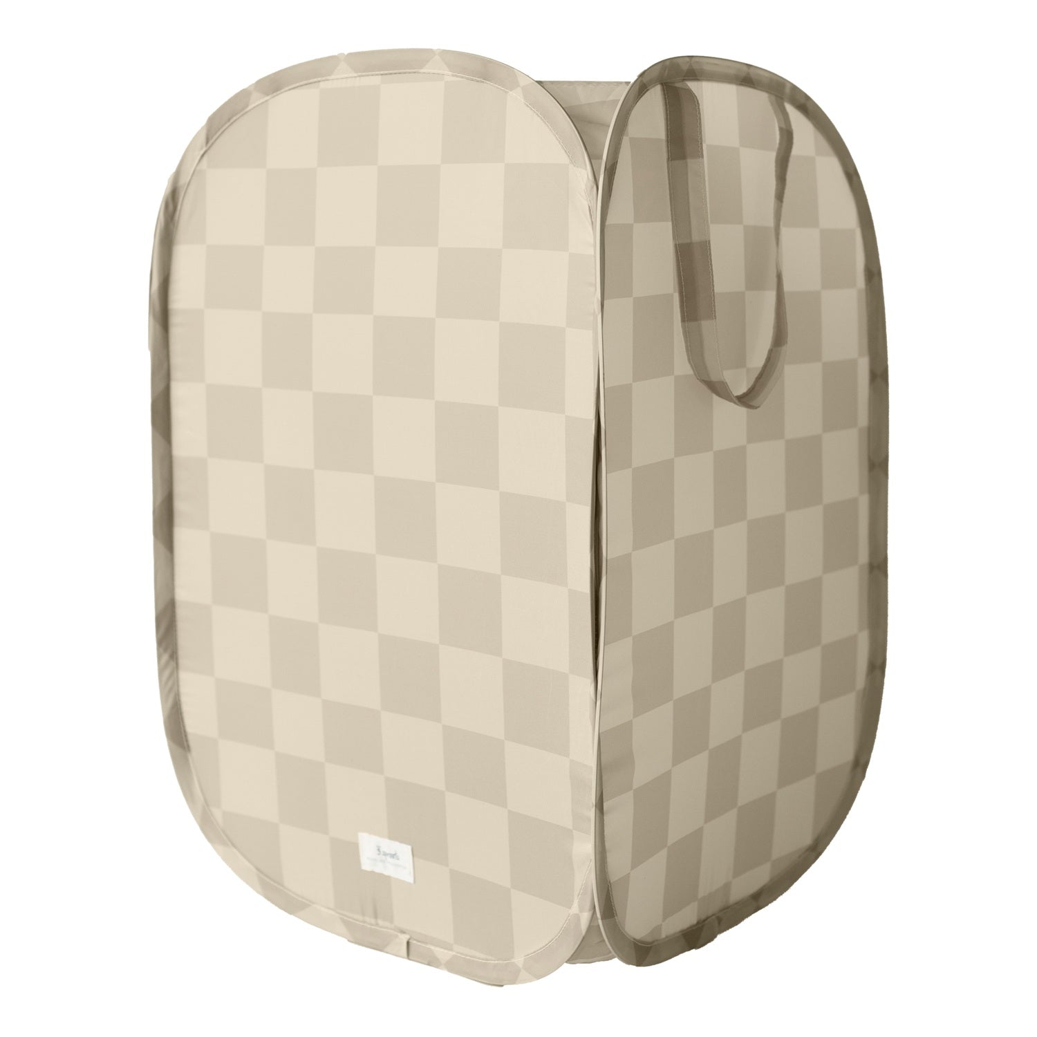 3-sprouts-panier-linge-pop-up-beige-damier-tissu-recycl image 1