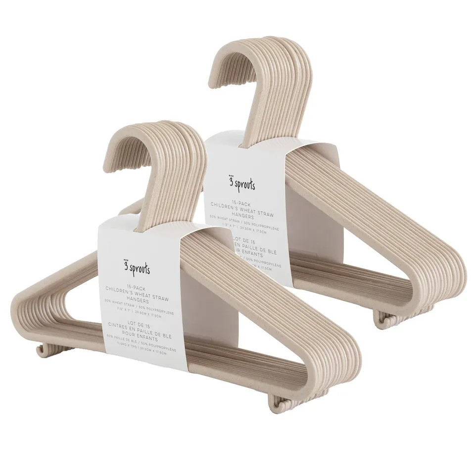 3-sprouts-lot-30-cintres-enfant-beige-paille-de-bl image 1