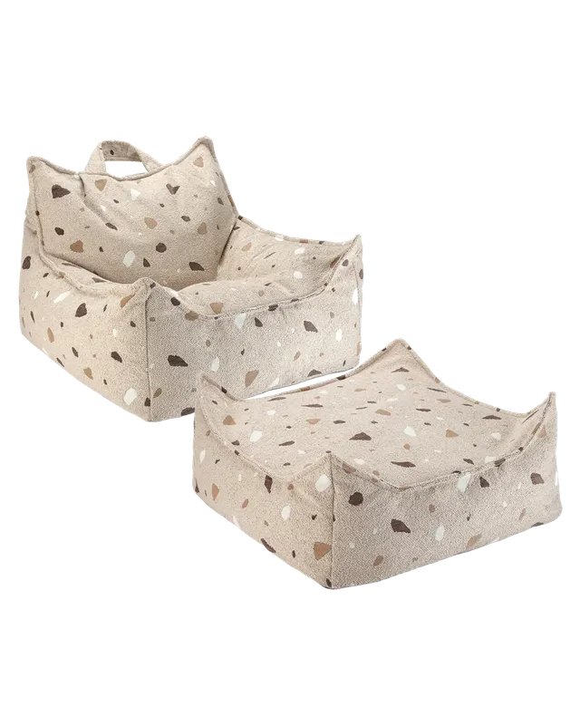 wigiwama-kit-fauteuil-poire-et-ottoman-terrazzo-sand image 1