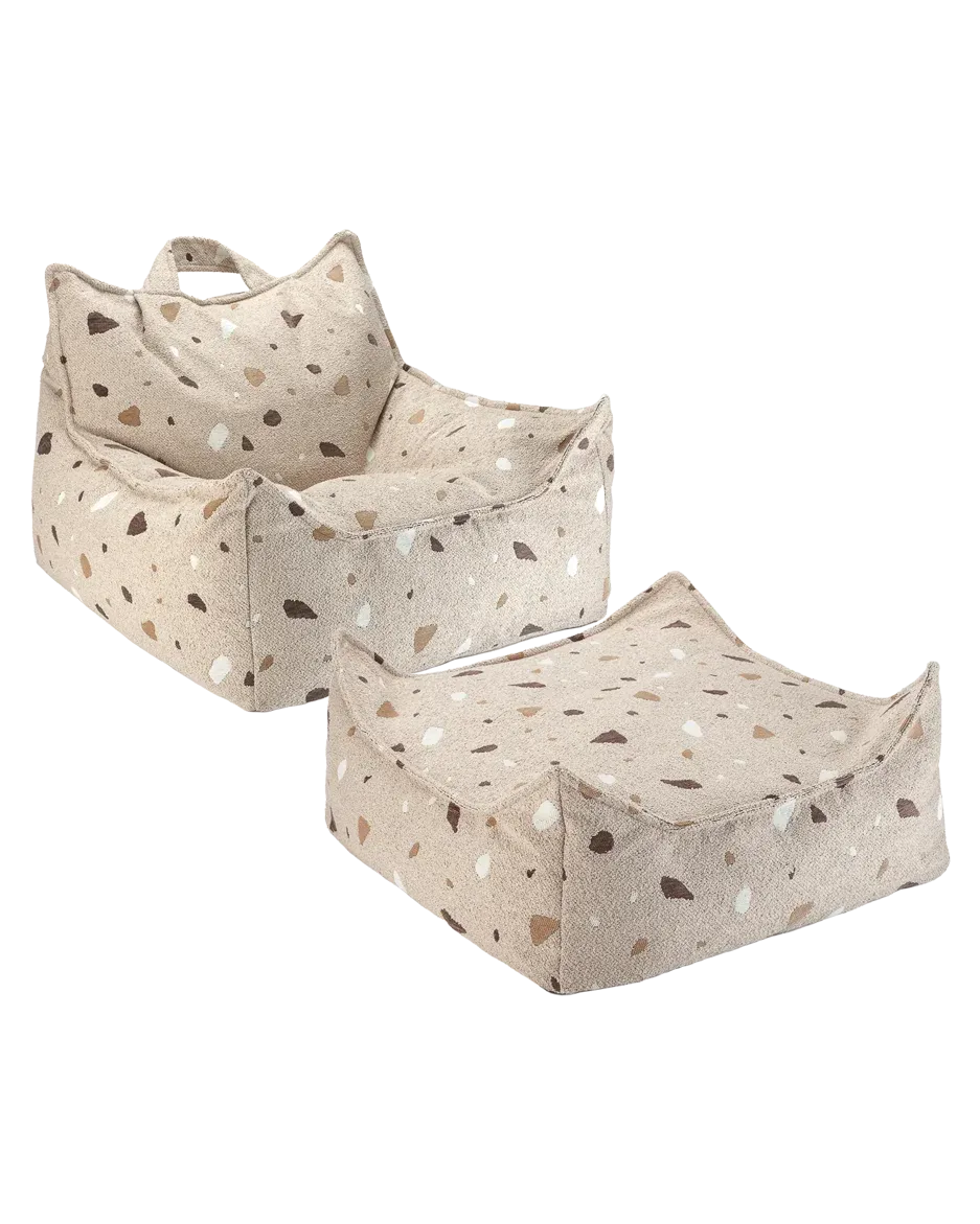 wigiwama-kit-fauteuil-poire-et-ottoman-terrazzo-sand image 1