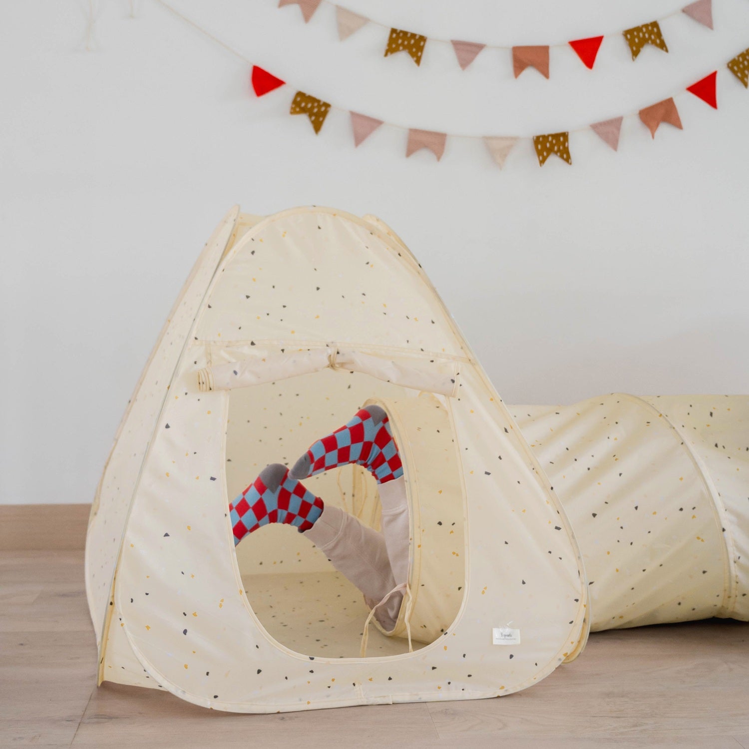 3-sprouts-terrazzo-beige-ensemble-tente-de-jeu-3-en-1-avec-tunnel image 3