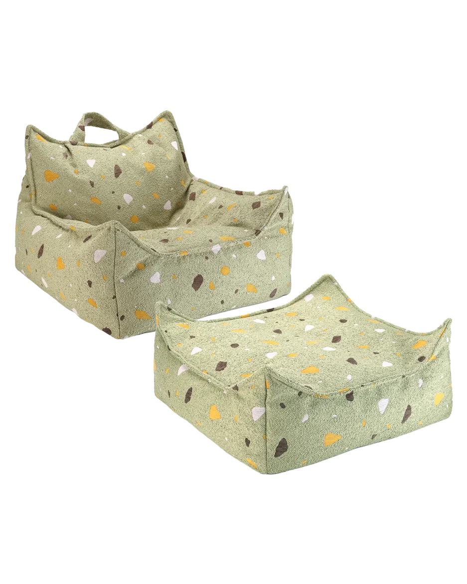 wigiwama-kit-fauteuil-poire-et-ottoman-terrazzo-moss image 1