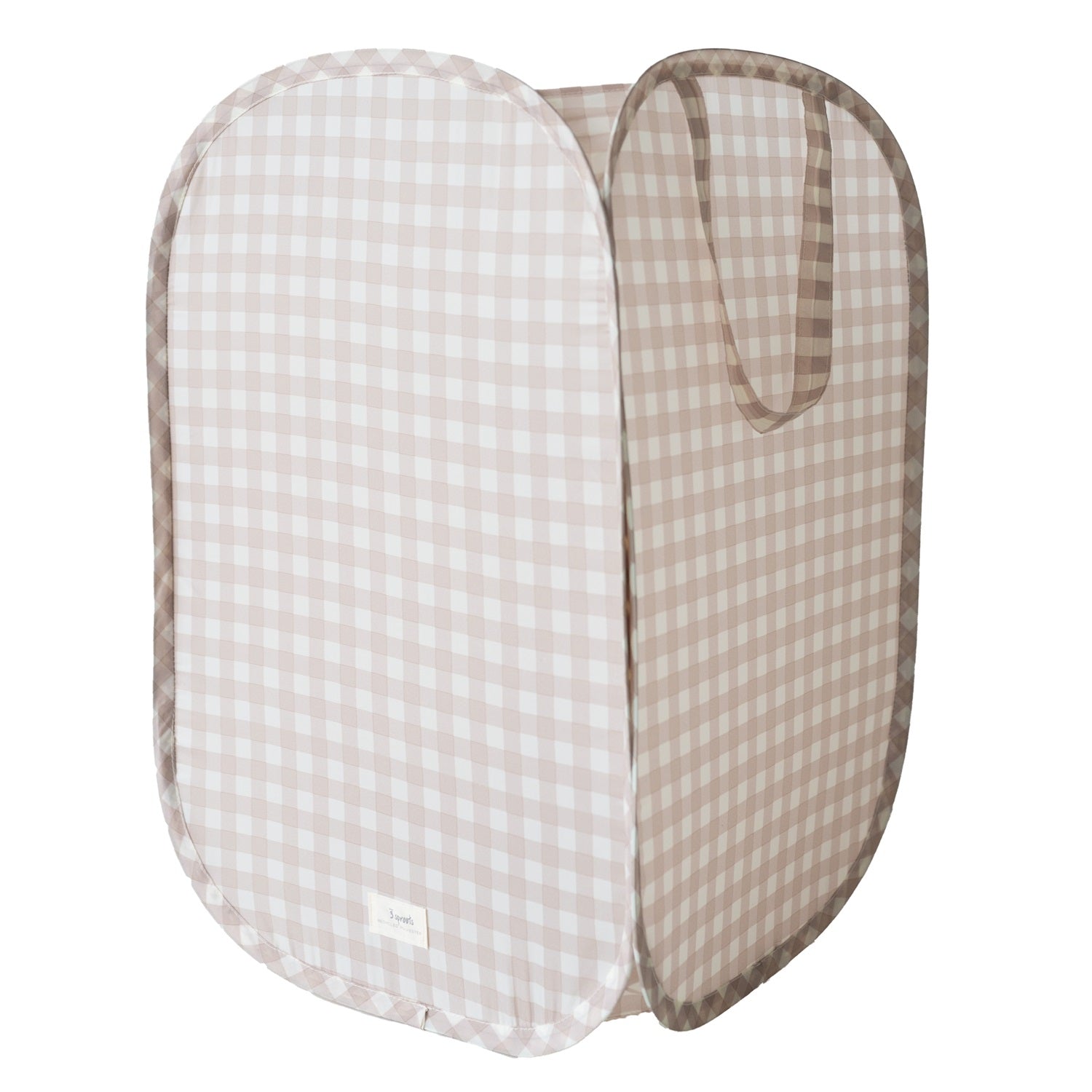 3-sprouts-panier-linge-pop-up-beige-vichy-tissu-recycl image 1