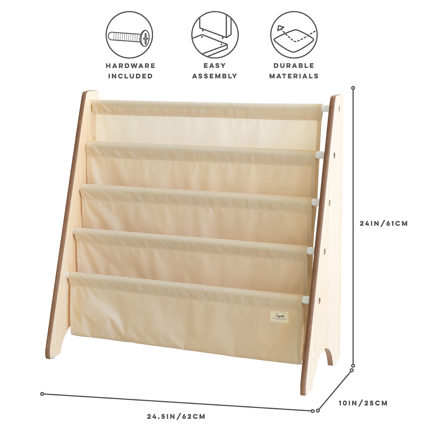 3-sprouts-porte-livres-tissu-recycl-beige-biblioth-que-enfant image 4