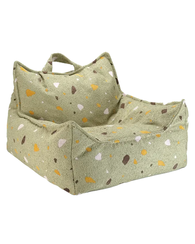 wigiwama-fauteuil-poire-pouf-enfant-terrazzo-moss image 1