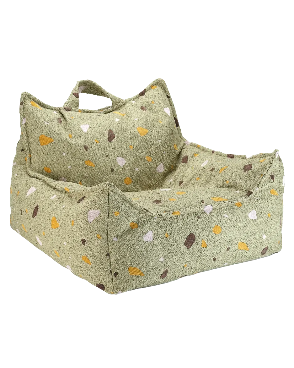 wigiwama-fauteuil-poire-pouf-enfant-terrazzo-moss image 1