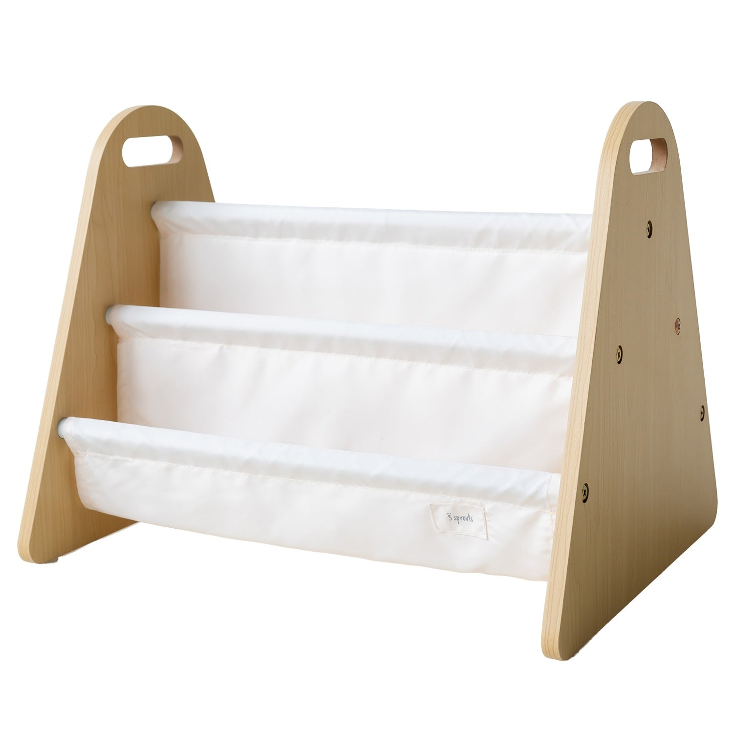 3-sprouts-biblioth-que-enfant-double-face-cr-me-portable image 1