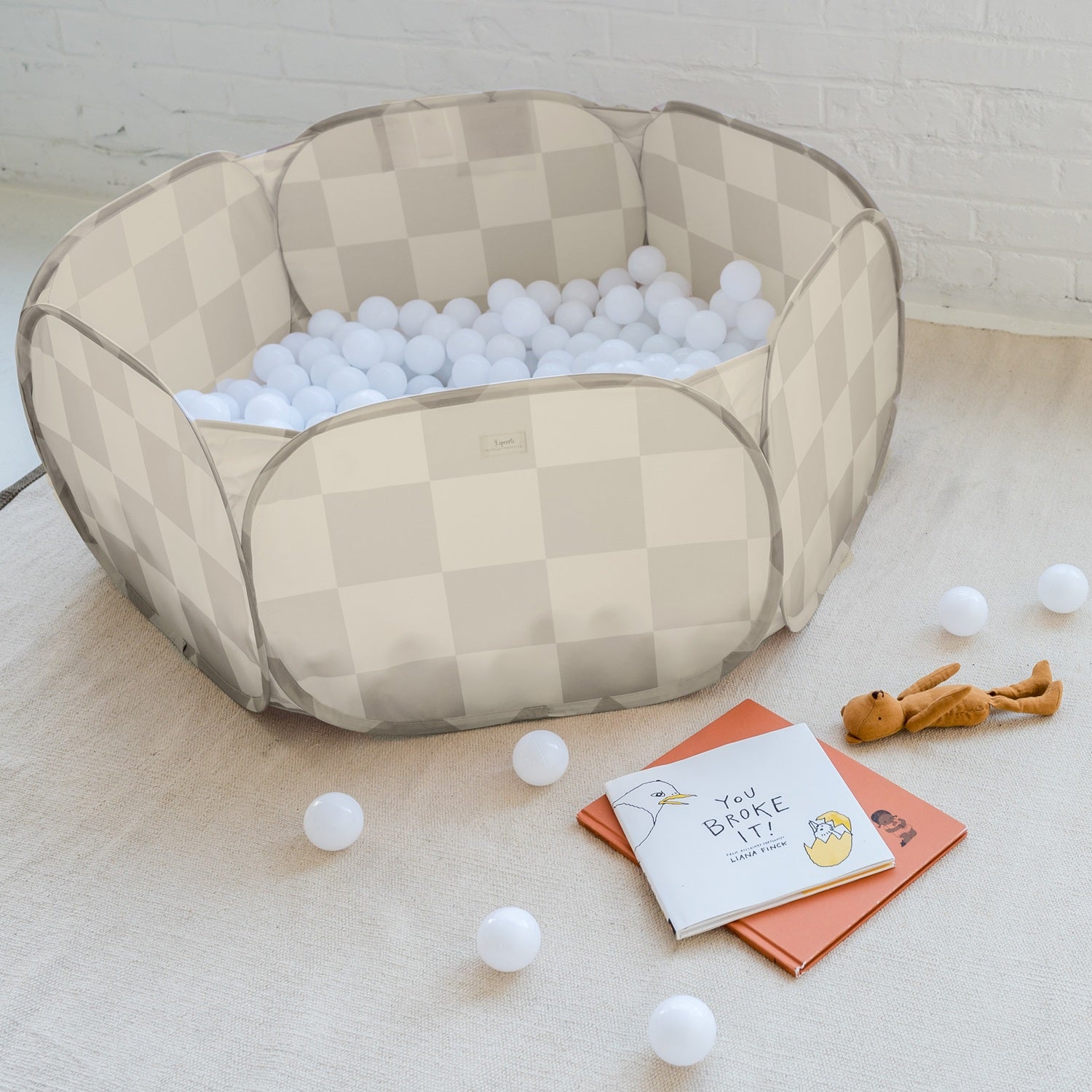 3-sprouts-piscine-balles-enfant-checkerboard-beige image 5