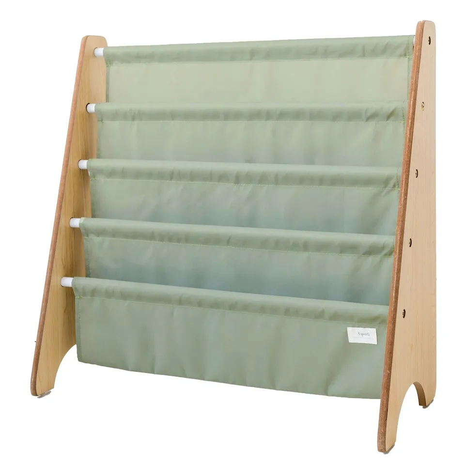 3-sprouts-biblioth-que-enfant-tissu-recycl-verte image 1
