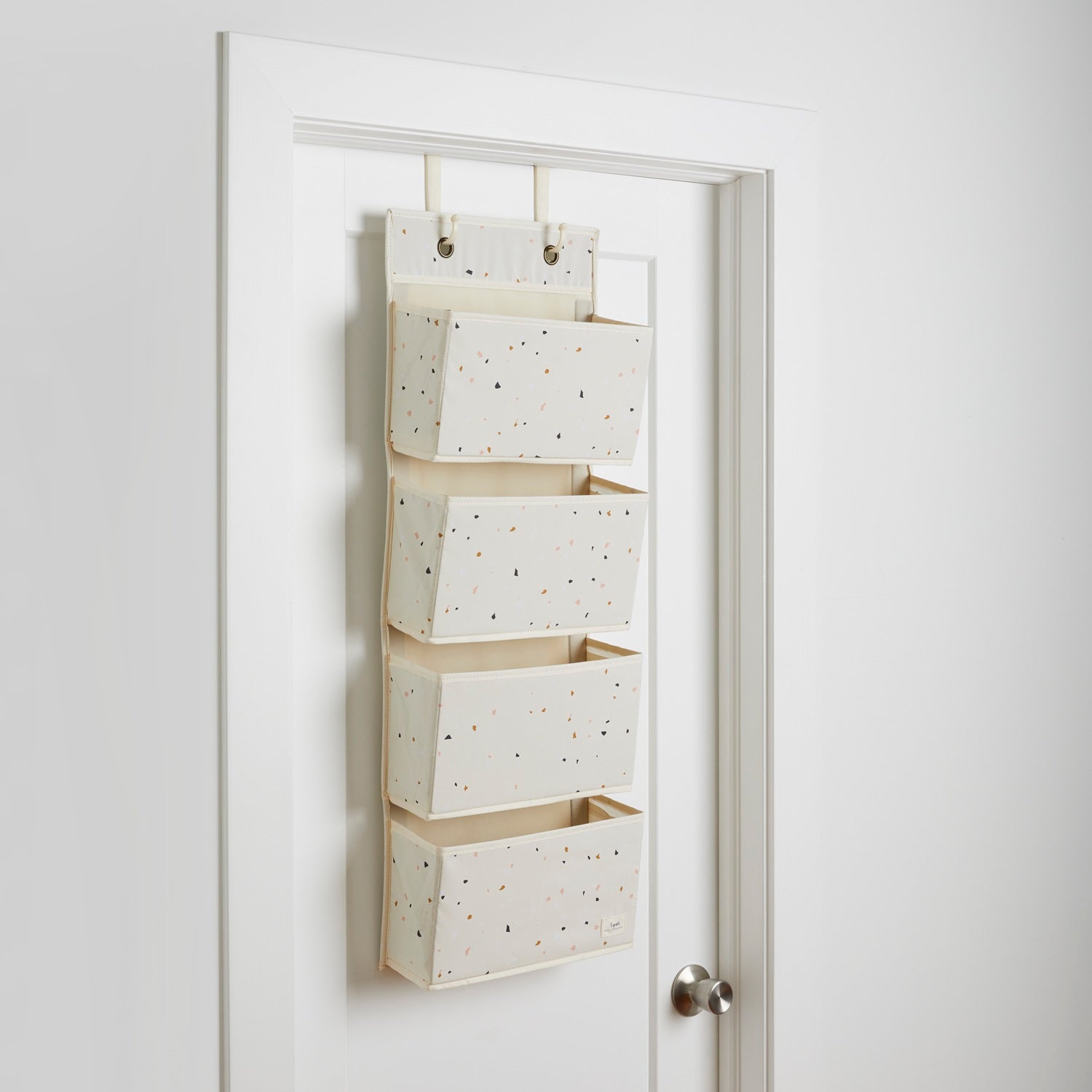 3-sprouts-organiseur-de-porte-tissu-recycl-terrazzo-cr-me-4-poches image 4