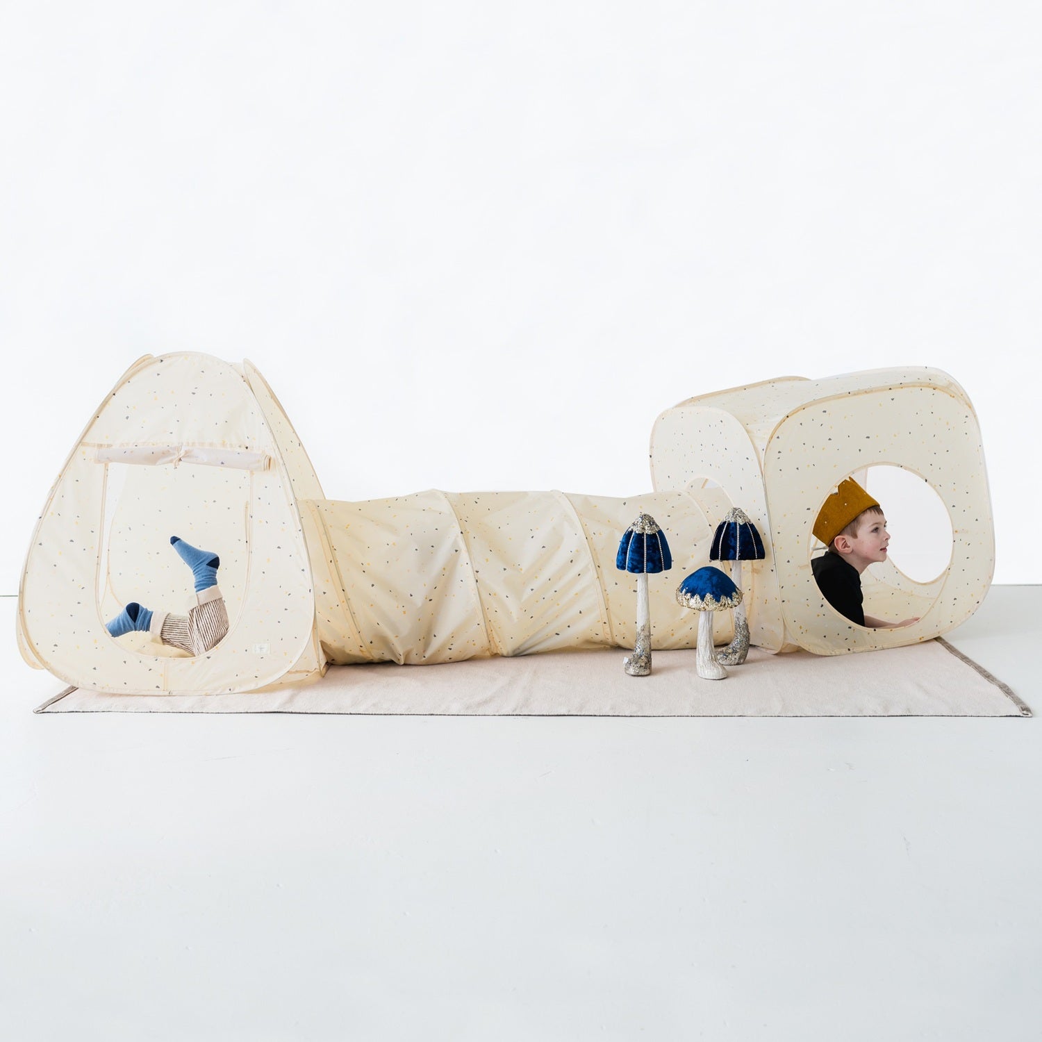 3-sprouts-terrazzo-beige-ensemble-tente-de-jeu-3-en-1-avec-tunnel image 2