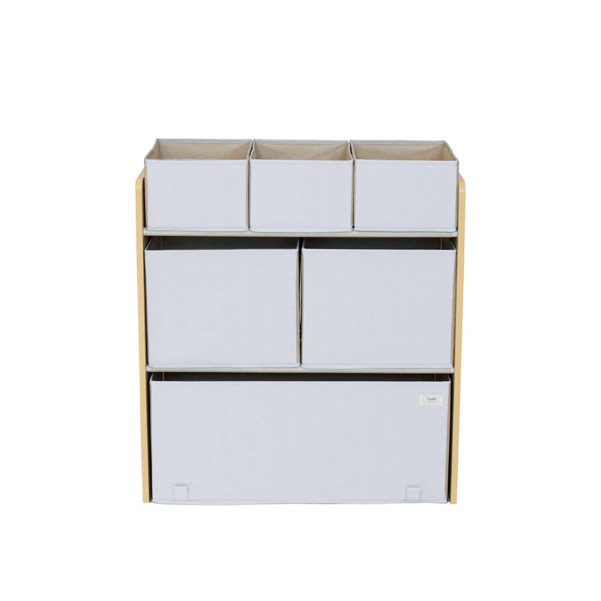 3-sprouts-gris-organisateur-de-jouets-multi-bacs-en-tissu-recycl image 3