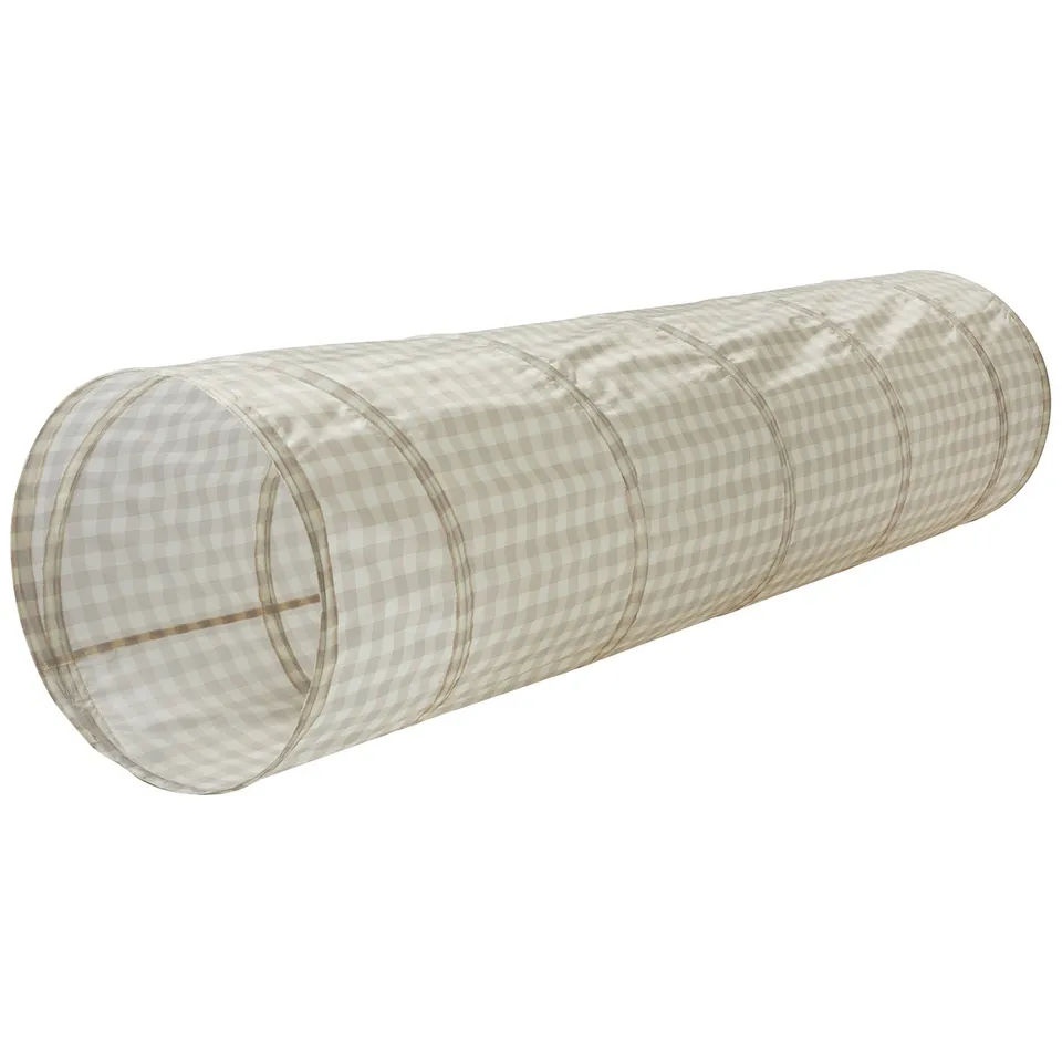 3-sprouts-tunnel-de-jeu-tissu-recycl-vichy-beige-pliable image 1