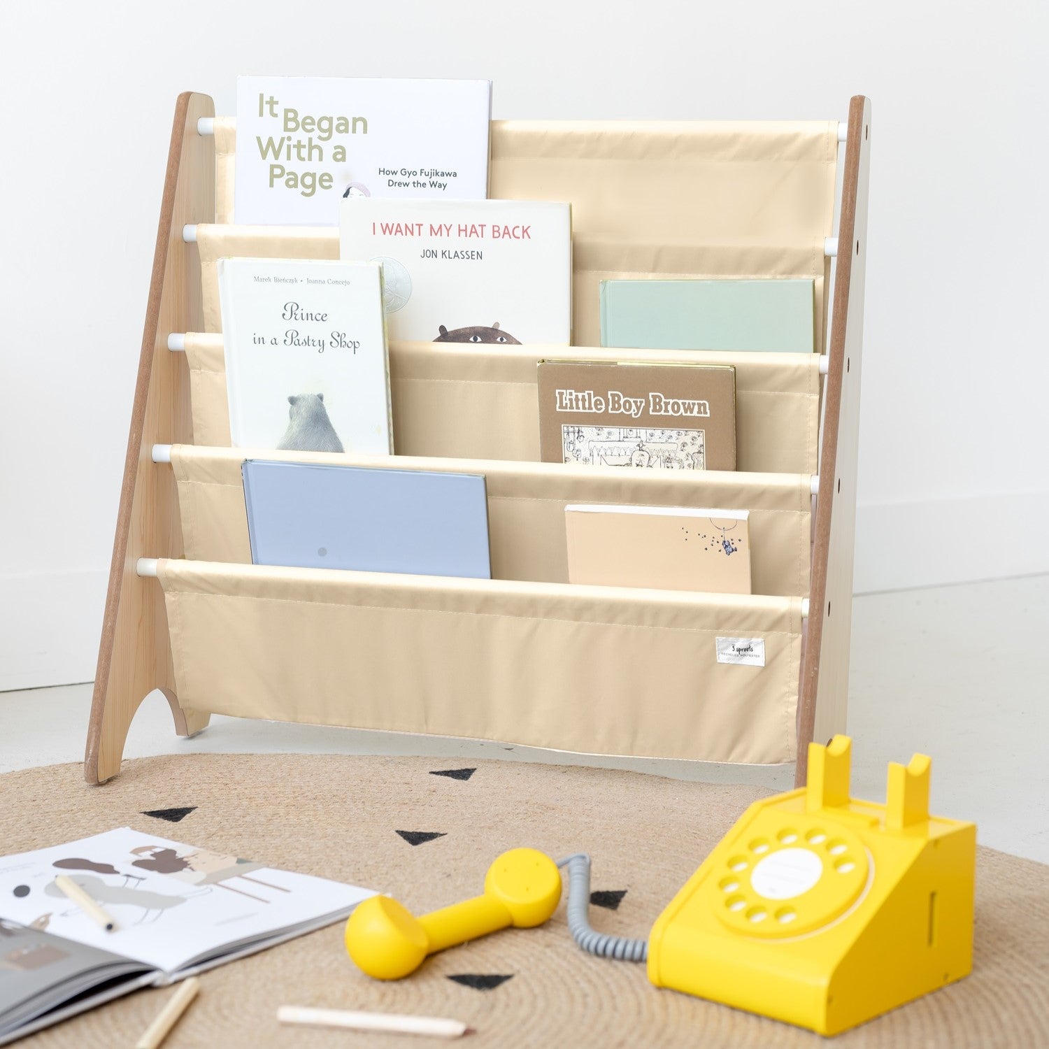 3-sprouts-porte-livres-tissu-recycl-beige-biblioth-que-enfant image 3