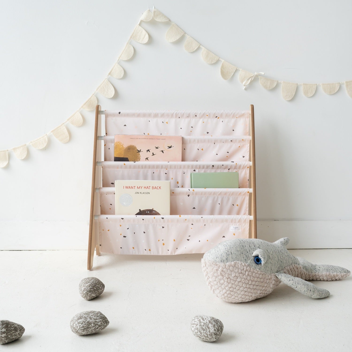 3-sprouts-porte-livres-enfant-terrazzo-rose-tissu-recycl image 3