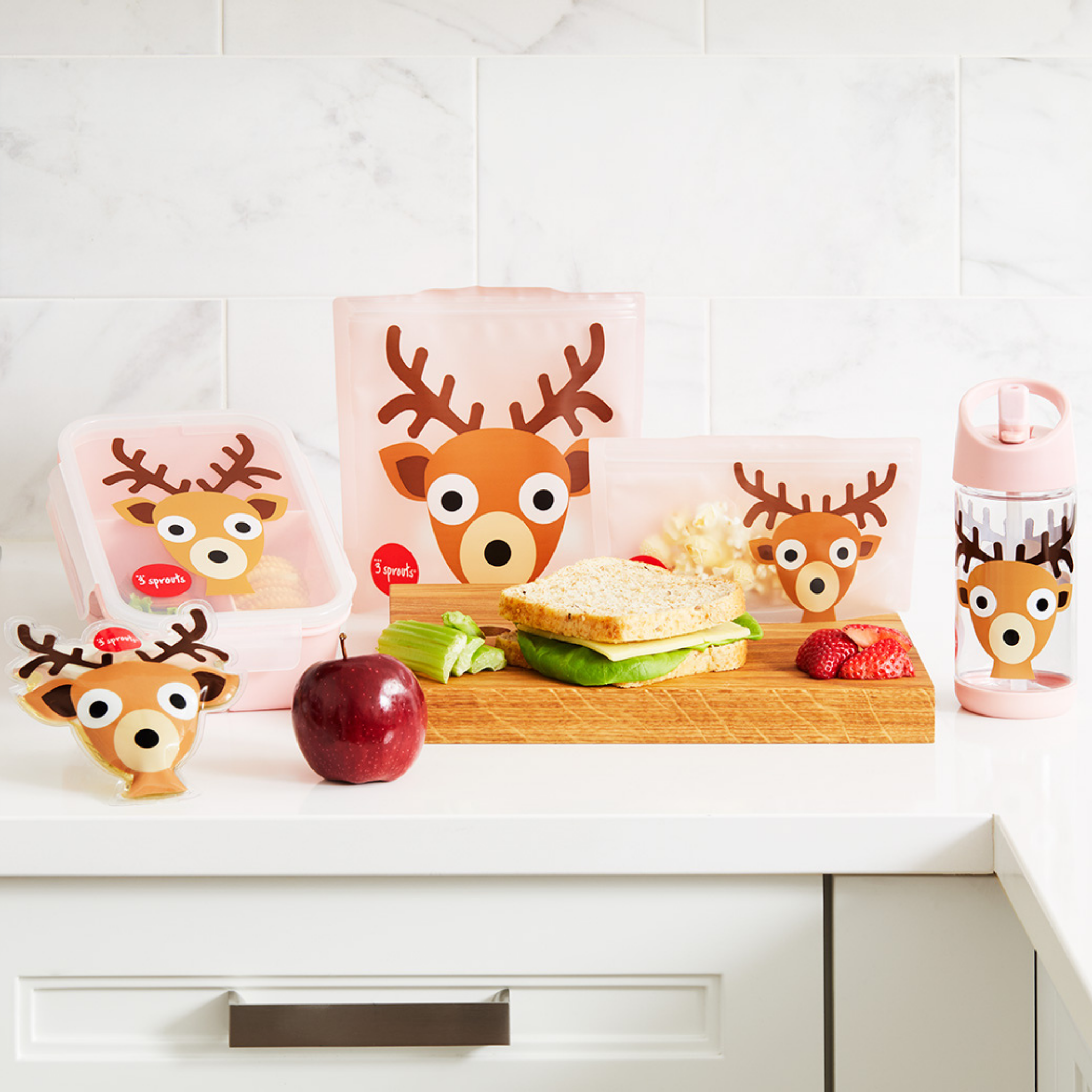 3-sprouts-gourde-cerf-animal-print-plastique-tritan-350-ml image 3