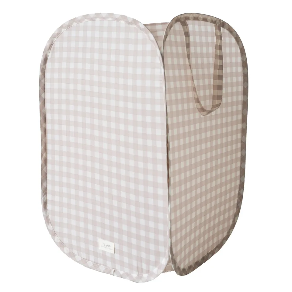 3-sprouts-panier-linge-pop-up-beige-vichy-tissu-recycl image 1