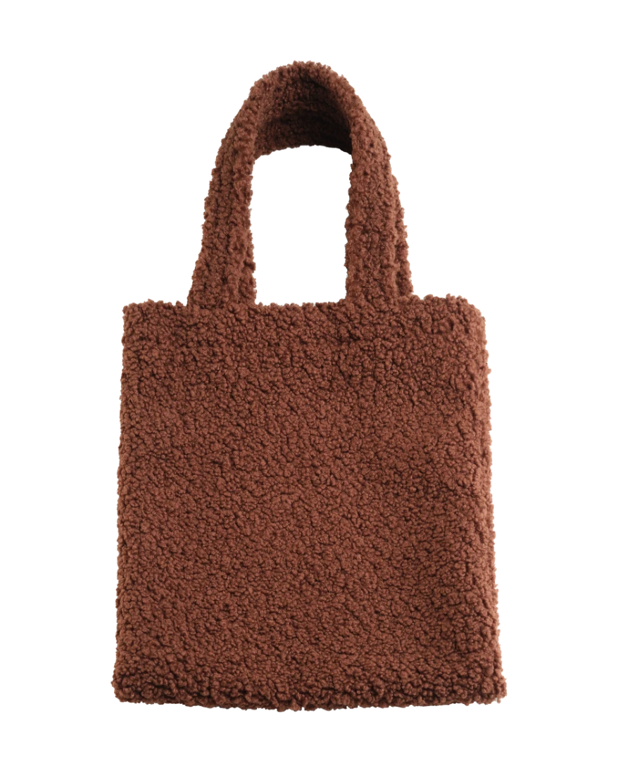 wigiwama-classic-tote-bag-warm-hazel-en-tissu-teddy image 1