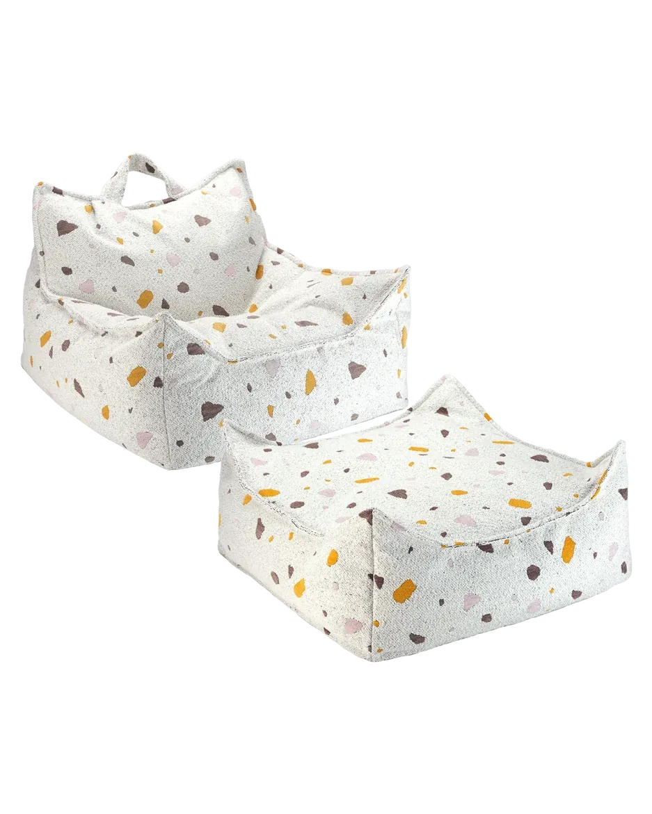 wigiwama-kit-fauteuil-poire-et-ottoman-terrazzo-marble image 1