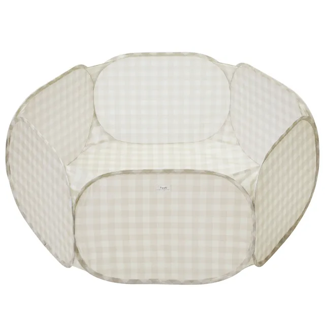 3-sprouts-piscine-balles-vichy-beige-en-tissu-recycl image 1