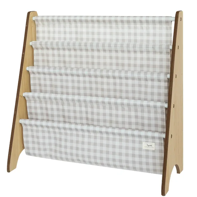 3-sprouts-biblioth-que-enfant-vichy-beige-tissu-recycl image 1
