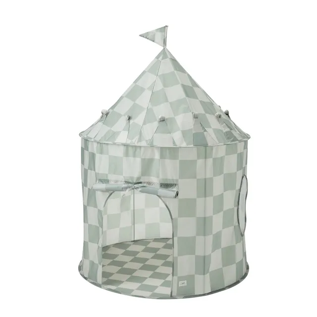 3-sprouts-tente-de-jeu-enfant-vert-damier-en-tissu-recycl image 1