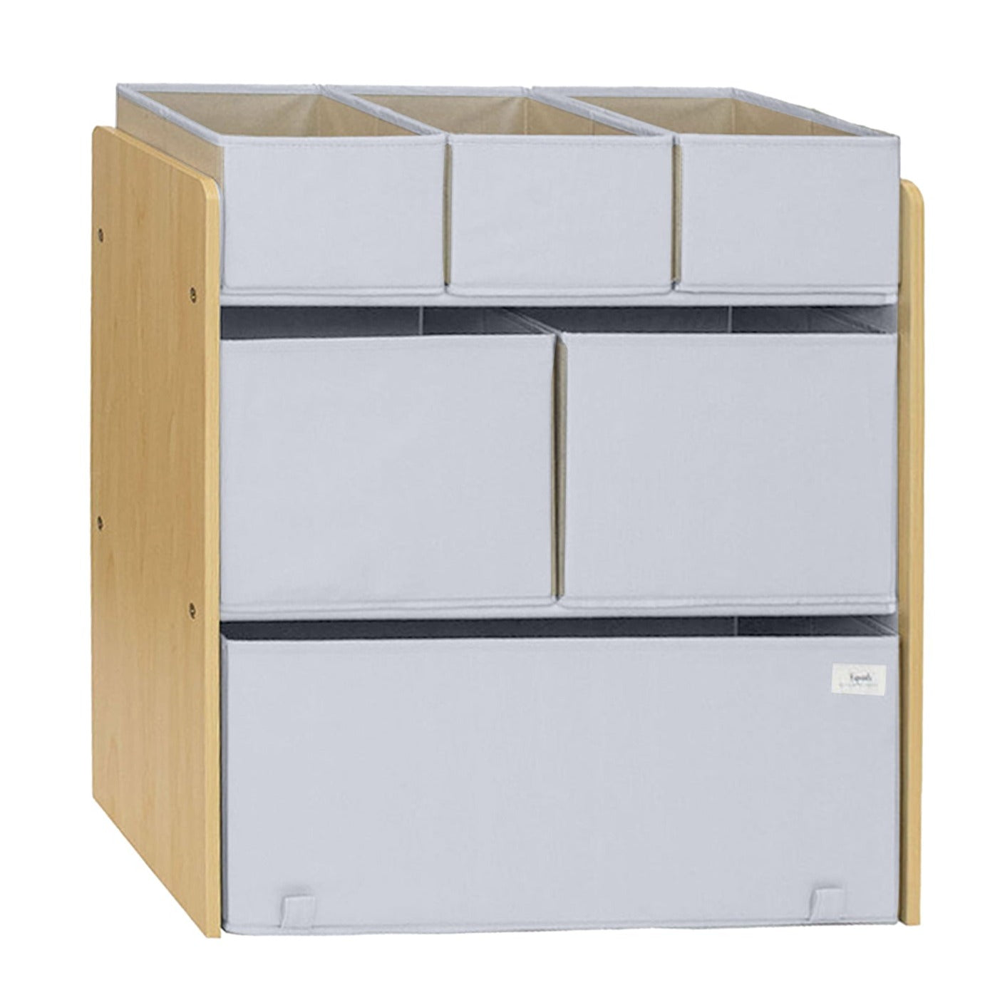 3-sprouts-gris-organisateur-de-jouets-multi-bacs-en-tissu-recycl image 1