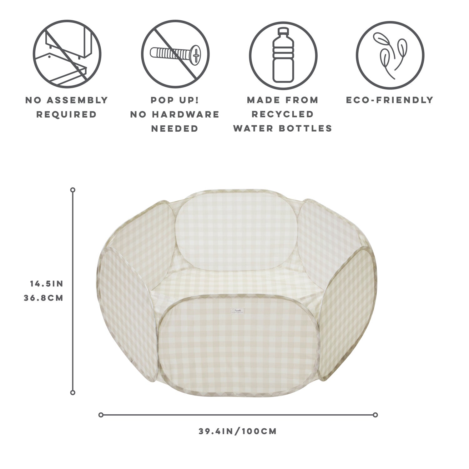3-sprouts-piscine-balles-vichy-beige-en-tissu-recycl image 7