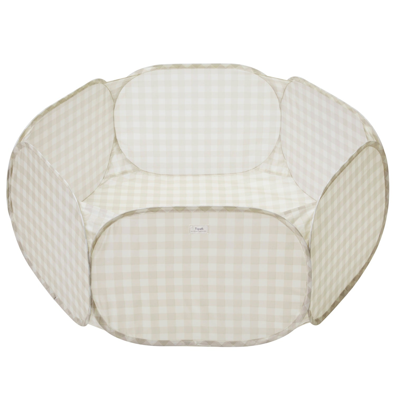 3-sprouts-piscine-balles-vichy-beige-en-tissu-recycl image 1