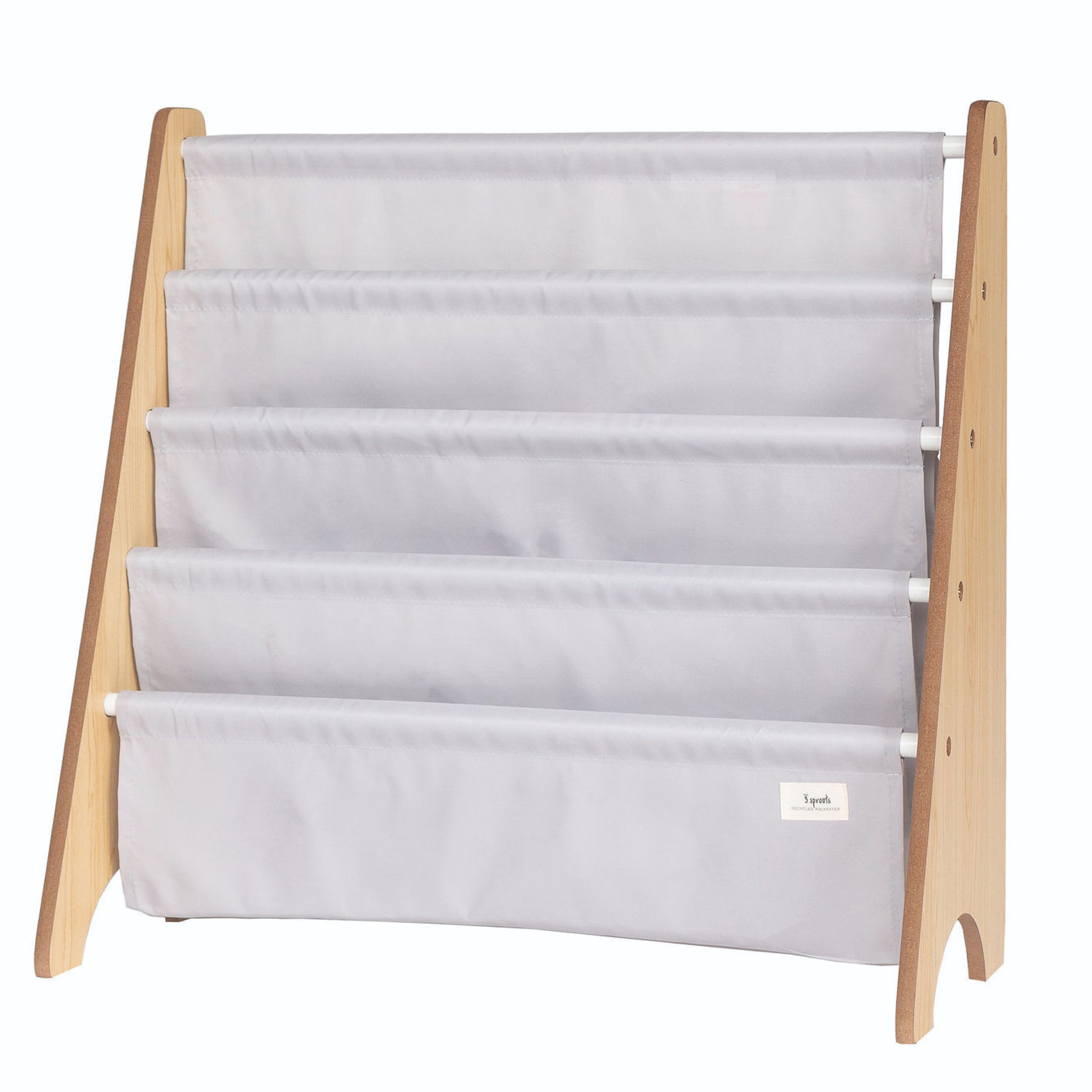 3-sprouts-biblioth-que-enfant-tissu-recycl-gris-clair image 1