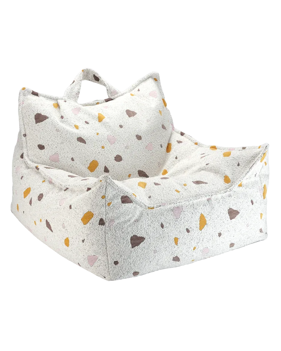 wigiwama-fauteuil-poire-terrazzo-marble-pouf-enfant image 1