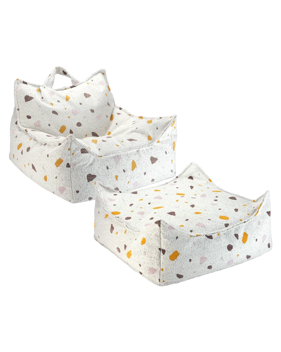 wigiwama-kit-fauteuil-poire-et-ottoman-terrazzo-marble image 1