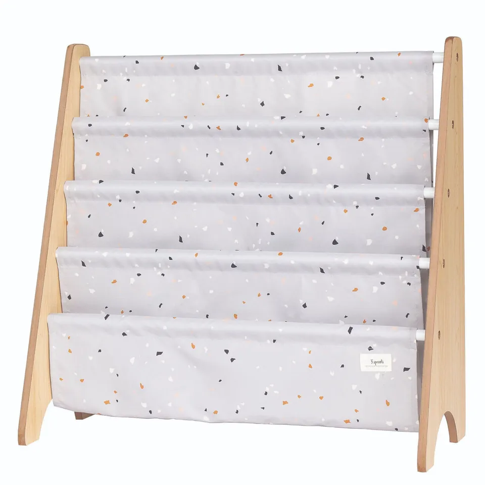 3-sprouts-porte-livres-en-tissu-recycl-gris-clair-terrazzo image 1