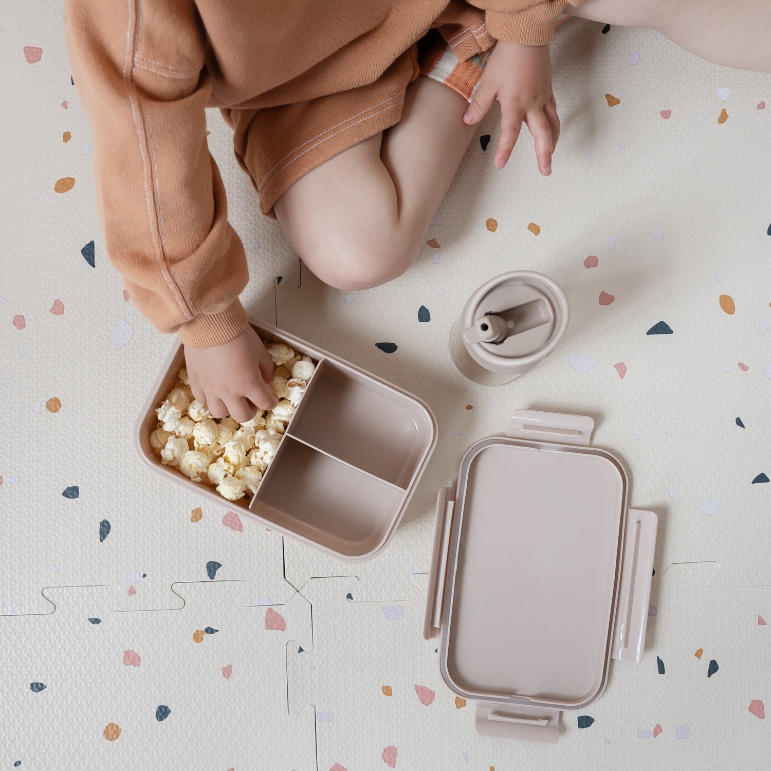 3-sprouts-bento-enfant-plastique-recycl-myrtille-taupe-3-compartiments image 2