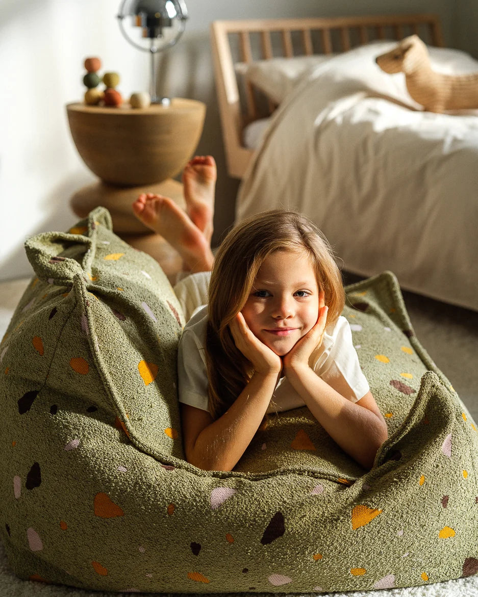 wigiwama-fauteuil-poire-pouf-enfant-terrazzo-moss image 5