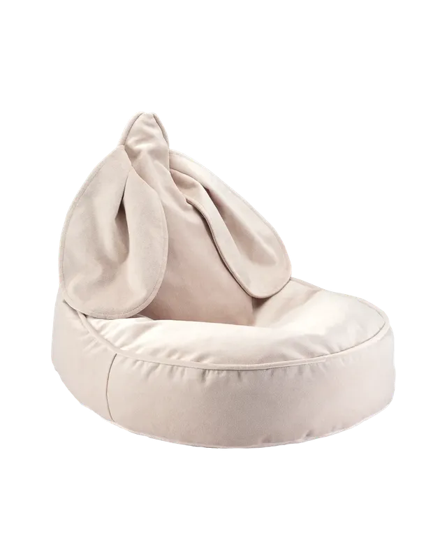 wigiwama-pouf-lapin-vieux-beige-pouf-enfant-velours image 1