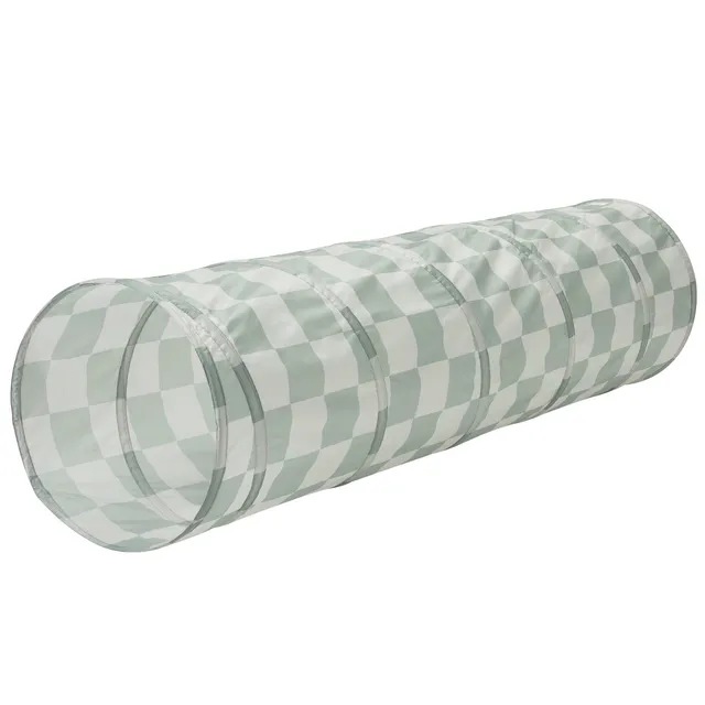 3-sprouts-tunnel-de-jeu-tissu-recycl-damier-vert-pliable image 1
