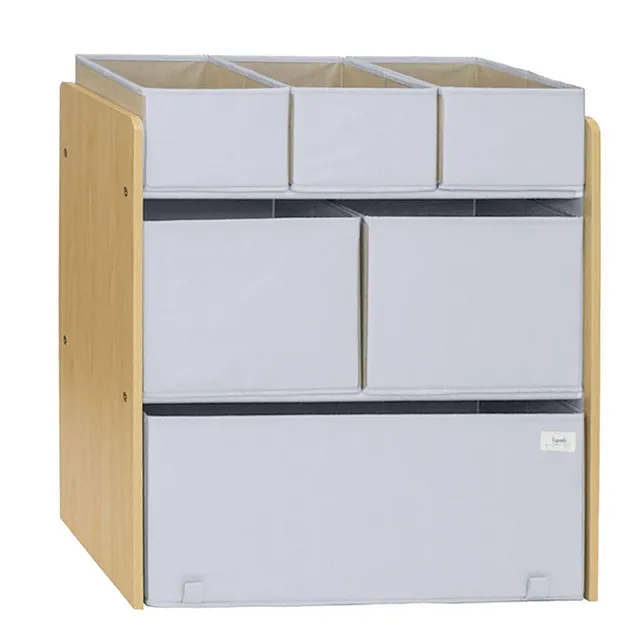 3-sprouts-gris-organisateur-de-jouets-multi-bacs-en-tissu-recycl image 1