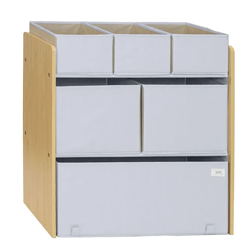 3-sprouts-gris-organisateur-de-jouets-multi-bacs-en-tissu-recycl image 1