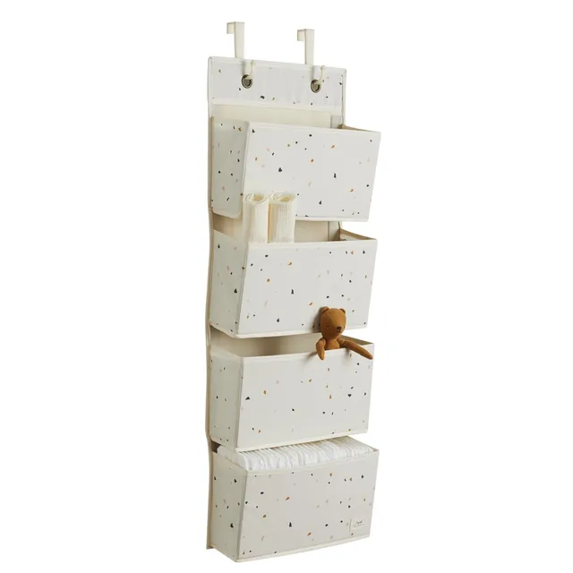 3-sprouts-organiseur-de-porte-tissu-recycl-terrazzo-cr-me-4-poches image 1