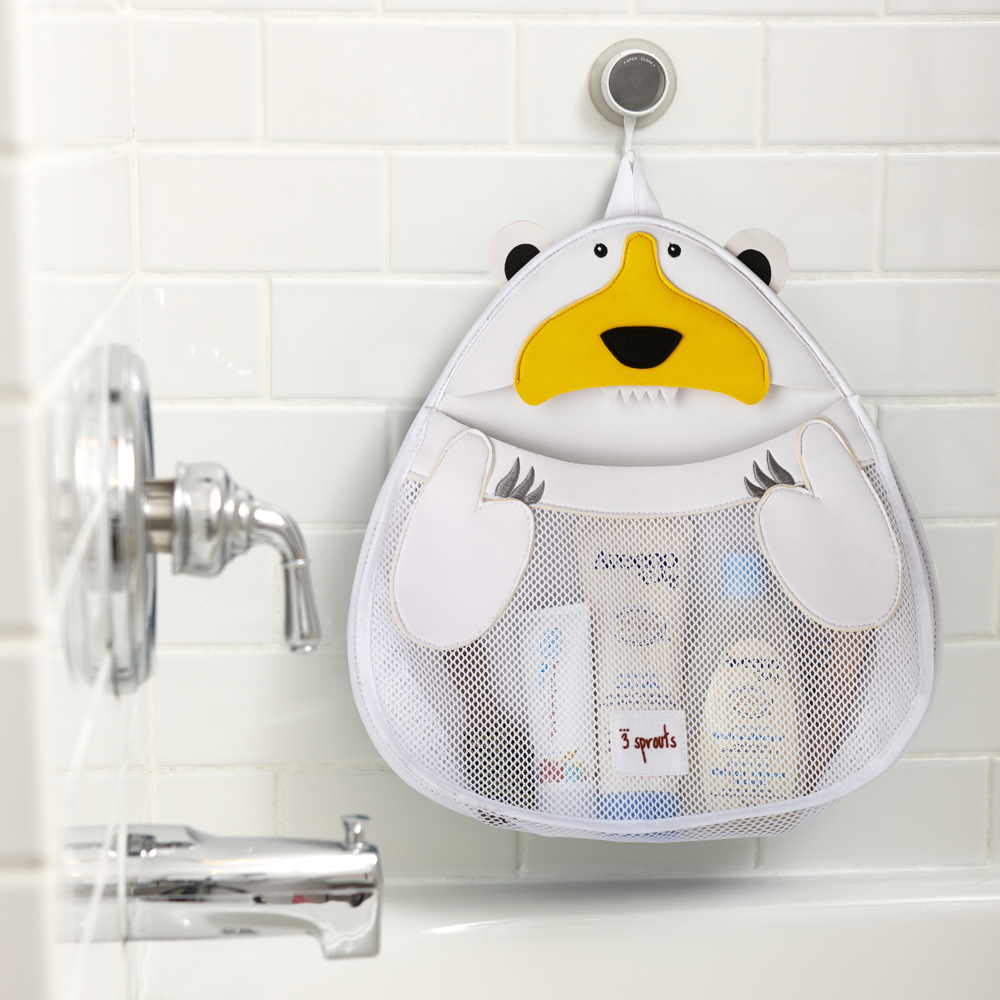 3-sprouts-rangement-bain-ours-polaire-filet-ventouse image 2