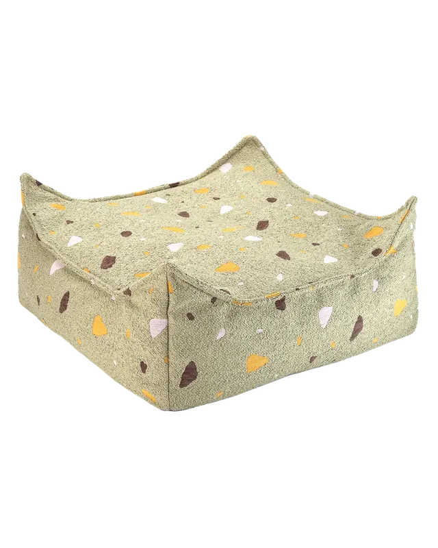 wigiwama-ottoman-carr-coussin-de-sol-carr-terrazzo-moss-tweed image 1