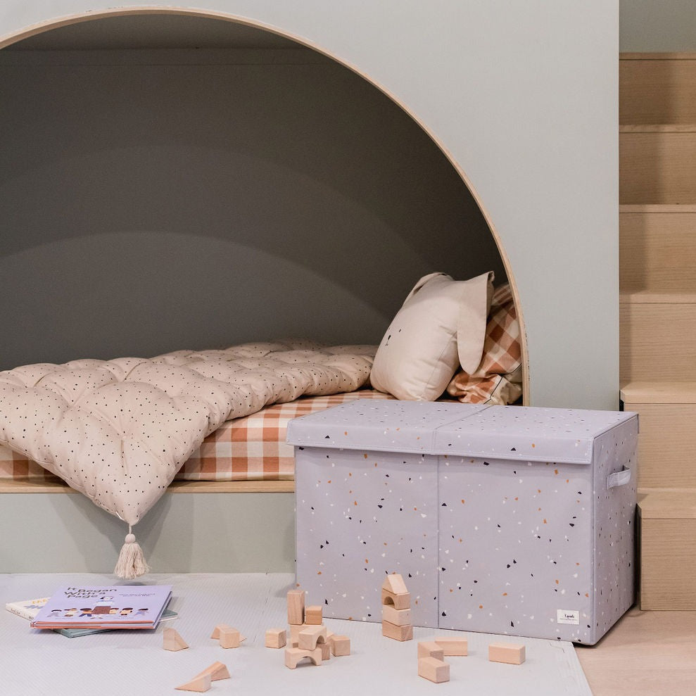 3-sprouts-coffre-de-rangement-pliable-en-tissu-recycl-gris-terrazzo image 3