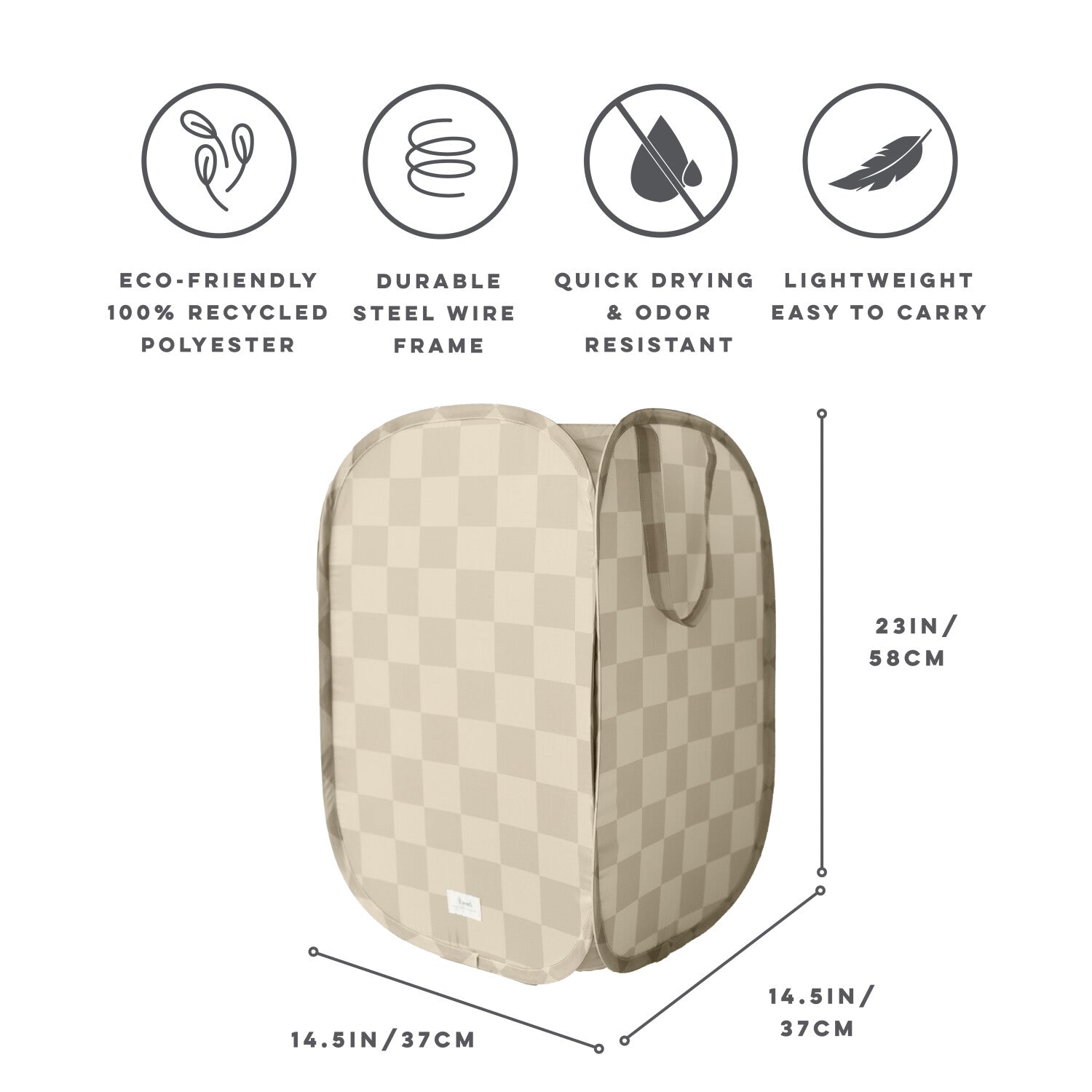 3-sprouts-panier-linge-pop-up-beige-damier-tissu-recycl image 3