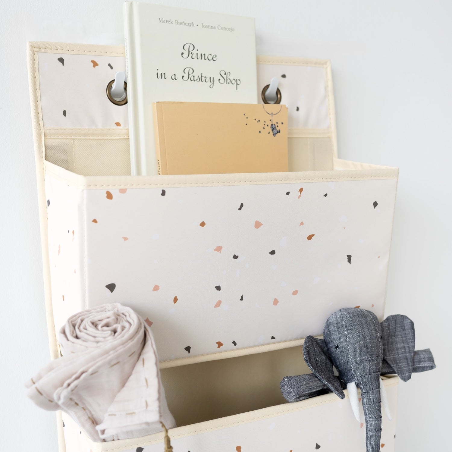 3-sprouts-organiseur-de-porte-tissu-recycl-terrazzo-cr-me-4-poches image 5