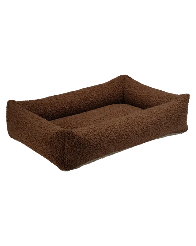 wigiwama-pet-snuggle-bed-l-warm-hazel-lit-chien-teddy-r-versible image 1