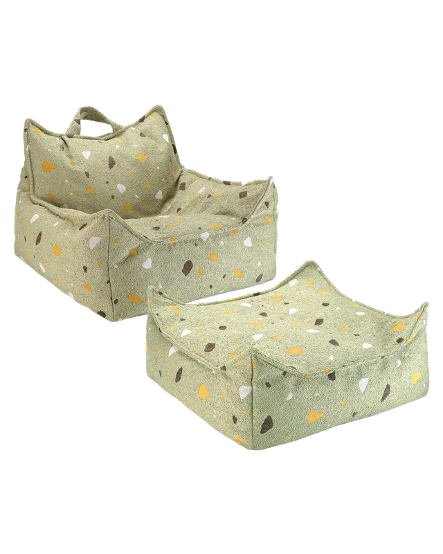 wigiwama-kit-fauteuil-poire-et-ottoman-terrazzo-moss image 1