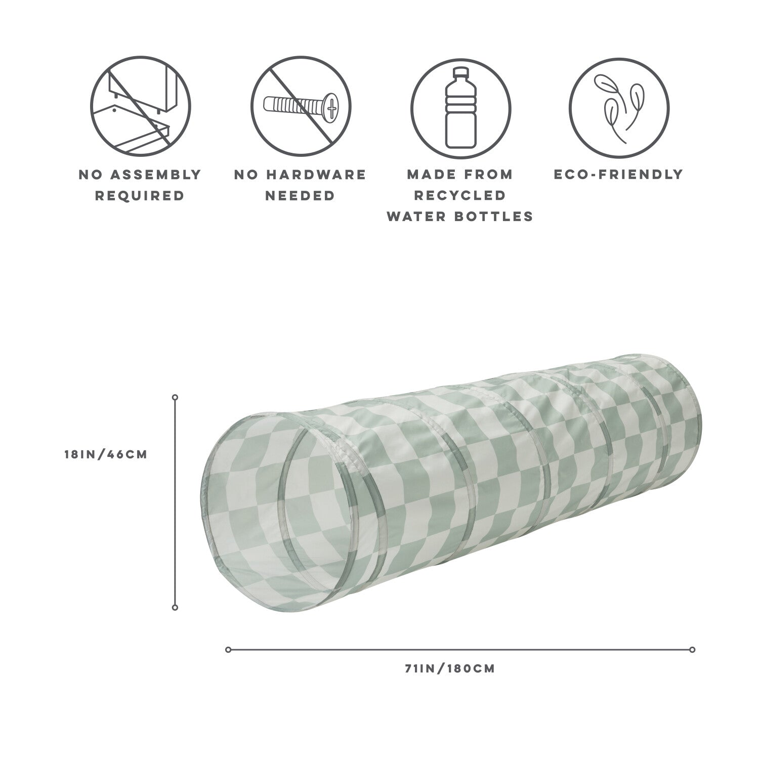 3-sprouts-tunnel-de-jeu-tissu-recycl-damier-vert-pliable image 6