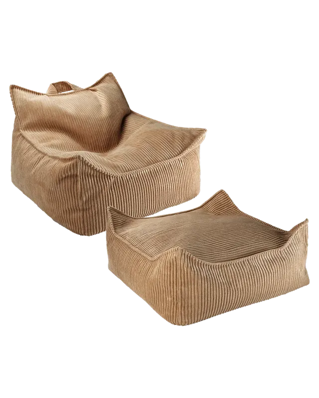 wigiwama-kit-fauteuil-poire-et-ottoman-toffee-velours image 1