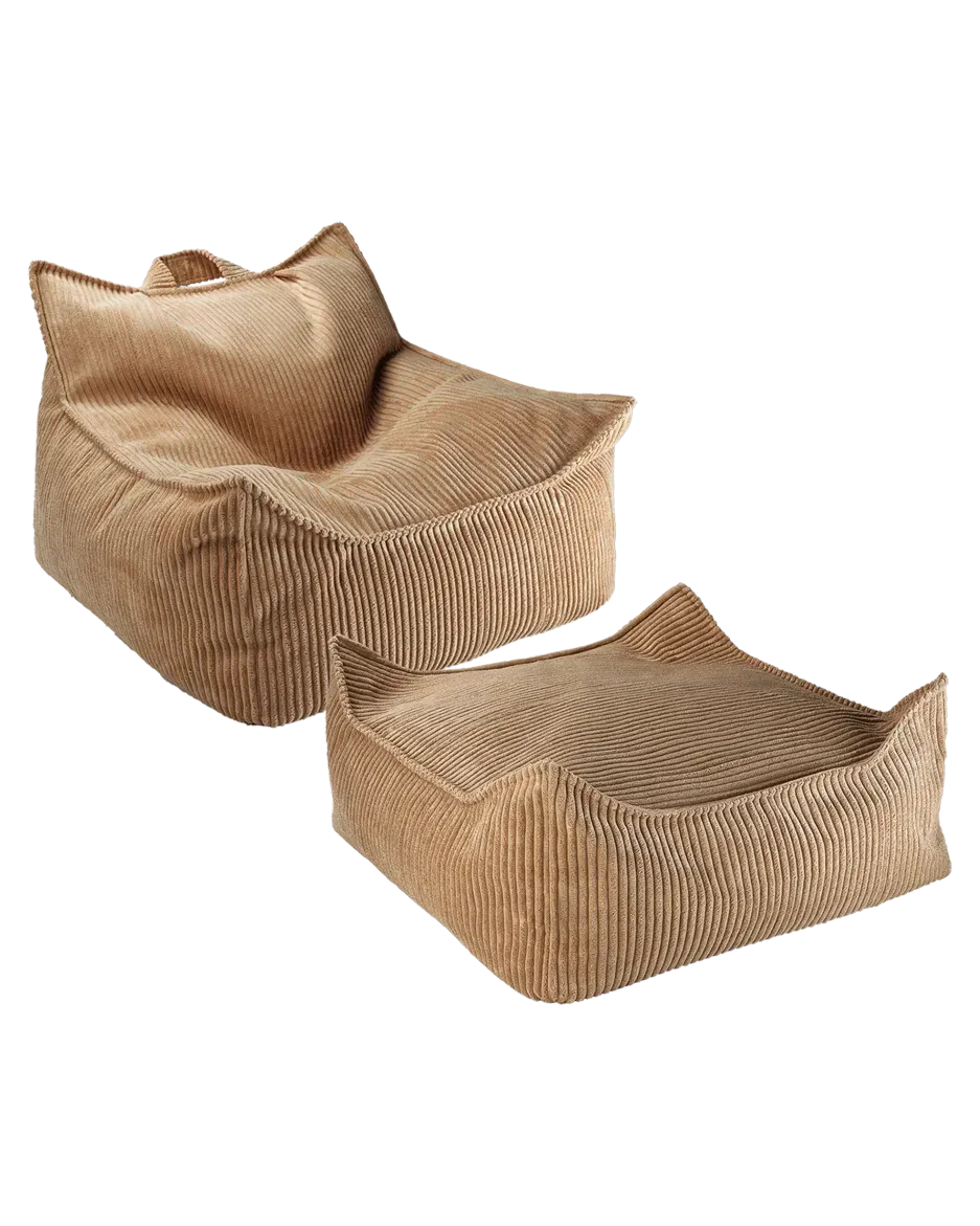 wigiwama-kit-fauteuil-poire-et-ottoman-toffee-velours image 1